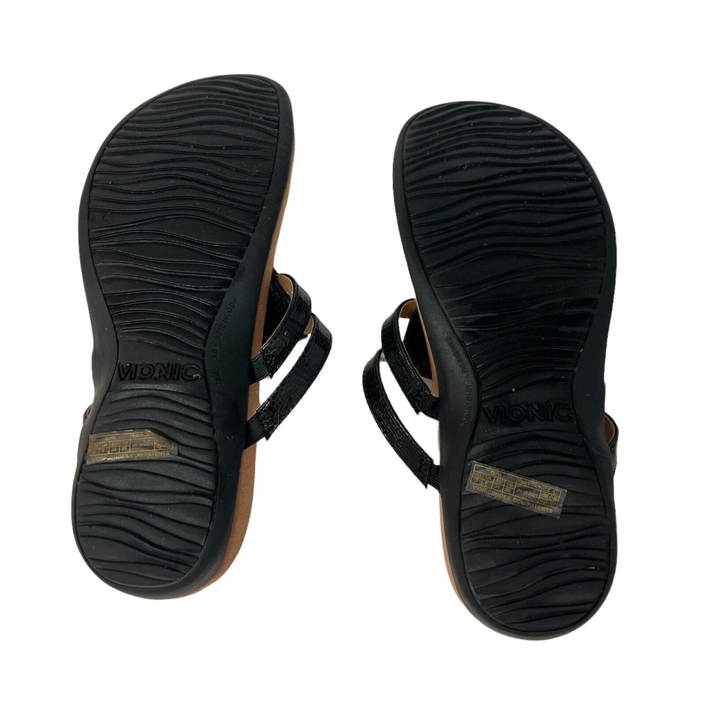 Vionic Women's Sandals Elvia Adjustable Thong Shoes Black 8 8.5 US - Picture 5 of 6
